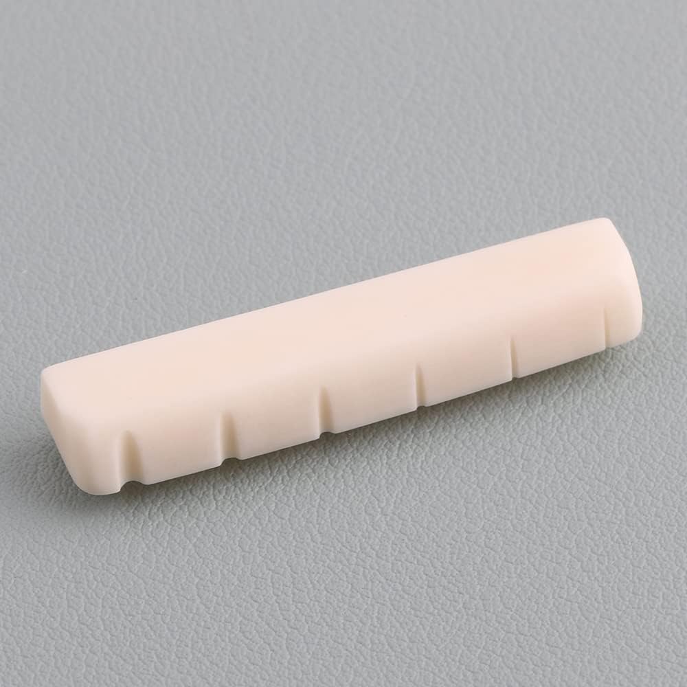 PurYupearl Acoustic Guitar Bone Nut Set - 2 Pcs Pre-Slotted, 43x5x9mm, for YMH FG Series Acoustic & Classical Guitars