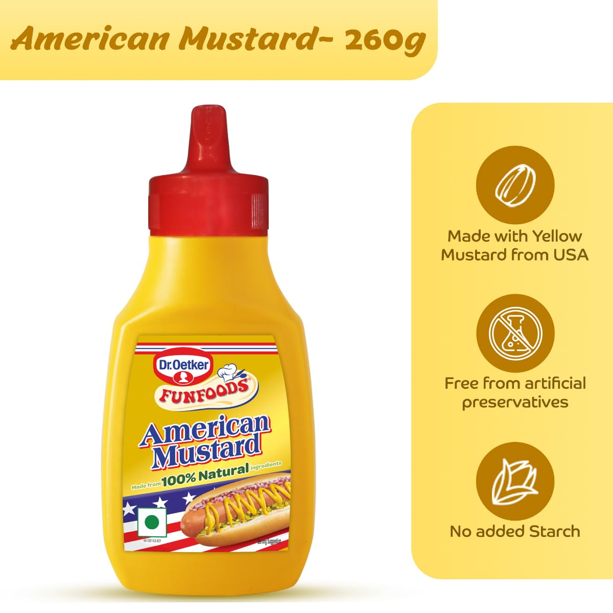 Dr. Oetker Funfoods American Mustard, 260Gram