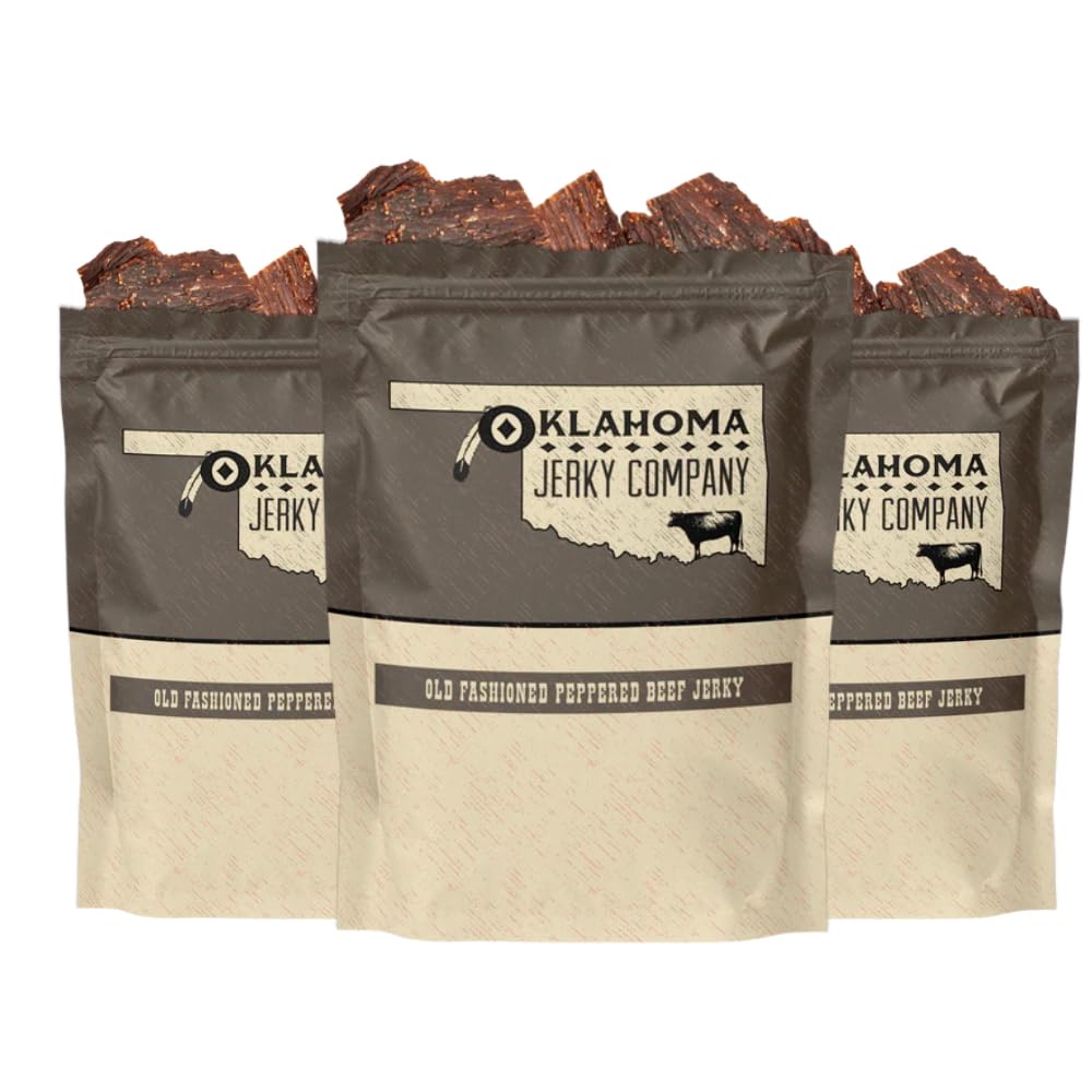 Oklahoma Jerky Company Old Fashioned Beef Jerky - All Natural, Gluten Free, No Preservatives - 2 oz (Pack of 3)