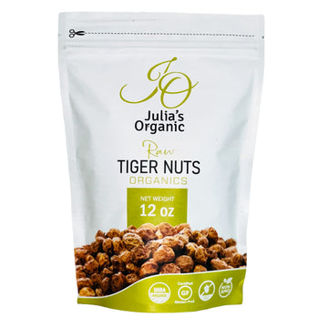 Julias Organic Tiger Nuts (5 Oz) (Raw Snacks) Premium Raw Tiger Nuts | Gluten Free Snack, Non-Gmo | Prebiotic Fiber | Paleo Frie