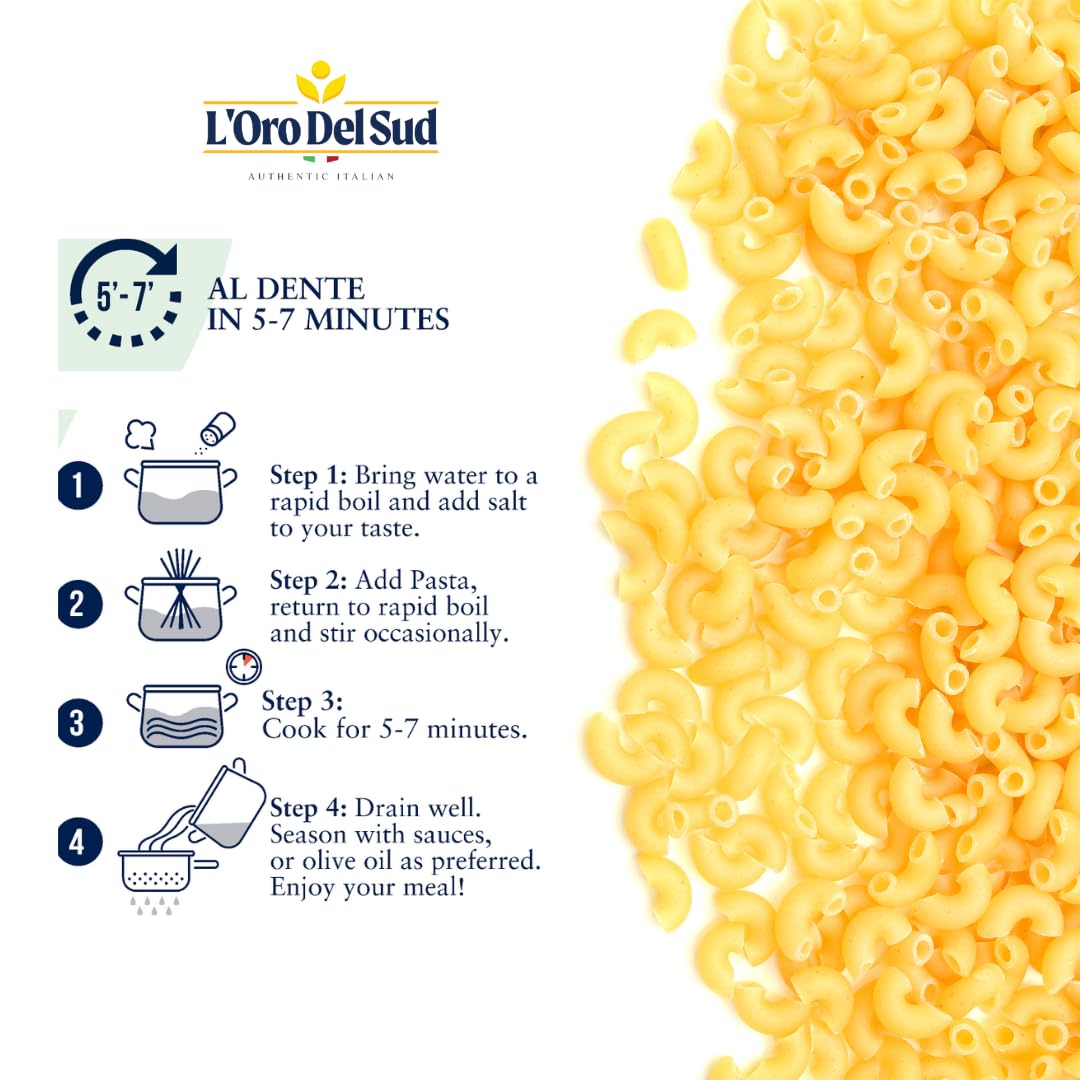 Organic Elbows Pasta, 100% Durum Wheat, Italian Pasta, Premium Quality Product Of Italy (10 Pack X 16 Oz) Non Gmo, Vegan, Kosher