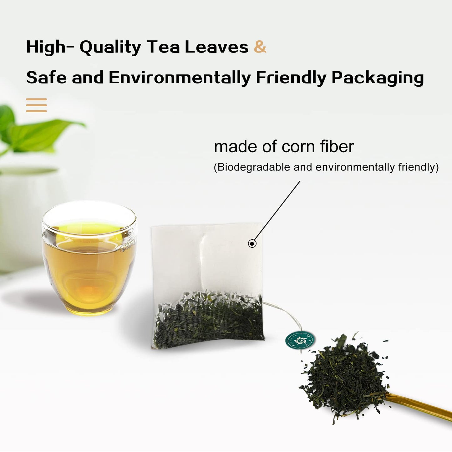 RIANTEA Organic White Tea Bags - 36 Count, Biodegradable Sachets, Full-Leaf, Eco-Conscious Iced Tea, Refreshing Flavor