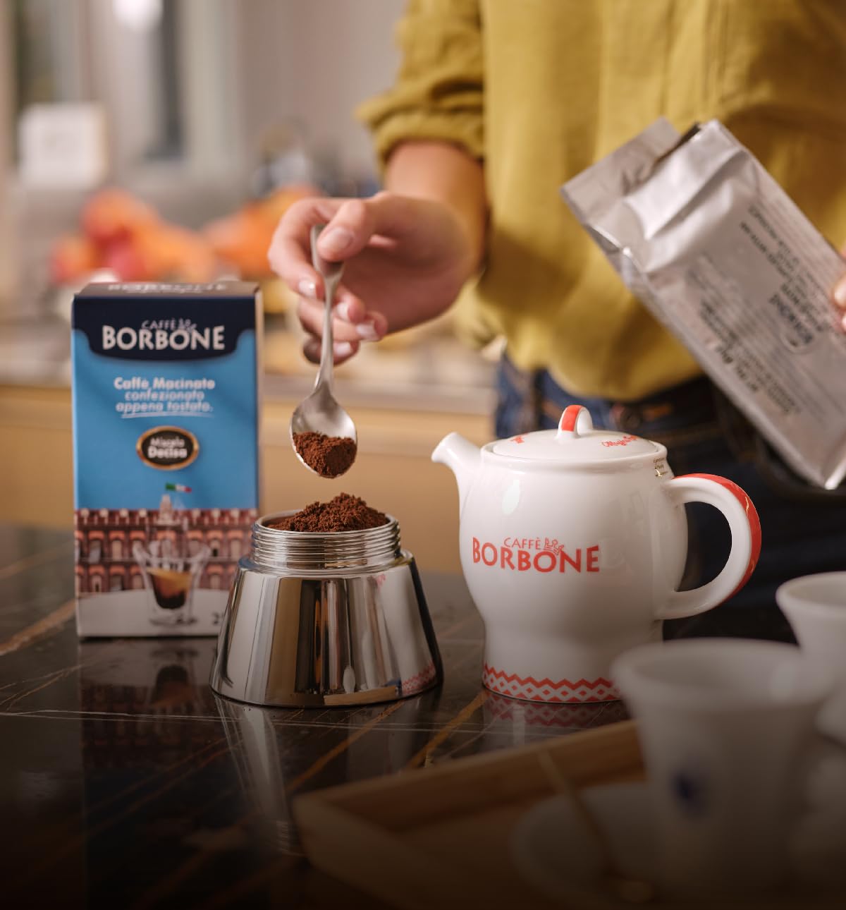 Caffe Borbone Ground Coffee, Crema Classica, Medium Roast, Arabica And Robusta Blend, Rich And Velvety, Roasted, Ground And Fres