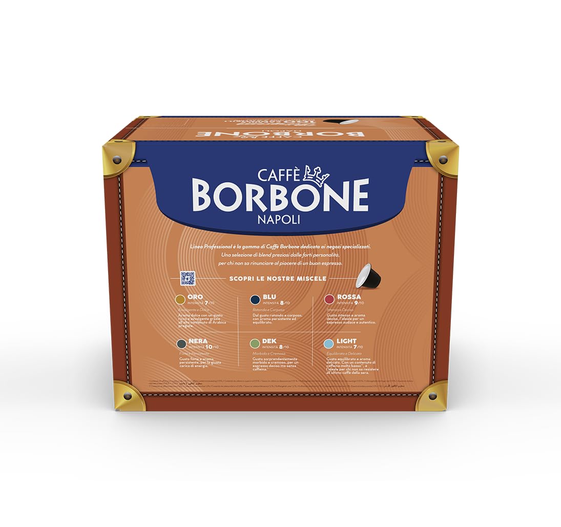 Caffè Borbone Coffee compact pieces, Nespresso Compatible, Gold Blend, 100 Count, Sweet and Refined Flavor, Model REBORO100N
