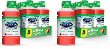 Pedialyte Advanced Care Electrolyte Solution, 1 Liter, 8 Count, With Preactive Prebiotics, Hydration Drink, Cherry Punch (Pack O