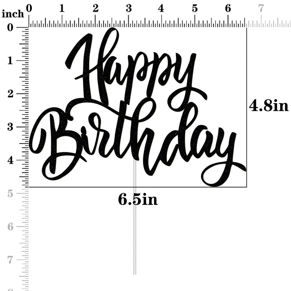Notbadsys Happy Birthday Cake Decorations, Gold Double-Sided Glitter Letters, Birthday Party Supplies, Cake Topper Decorations (