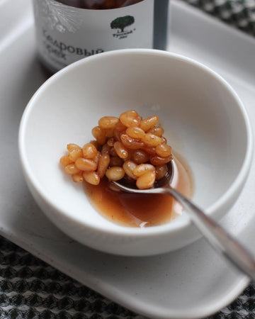 RUSSIAN FOREST Siberian Pine Nuts in Pine Cone Syrup, Natural Dessert, 220g/7.76oz