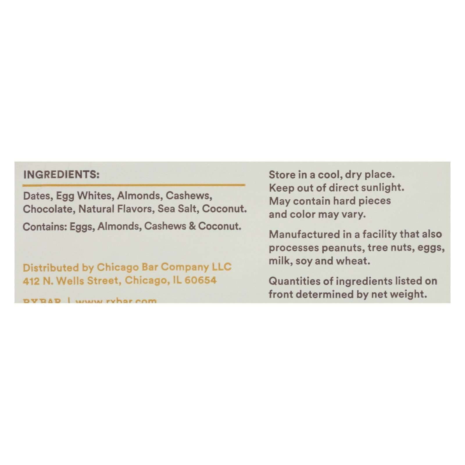 Rx Bar Protein Bar, Coconut Chocolate, 1.83 Ounce (Pack Of 12)