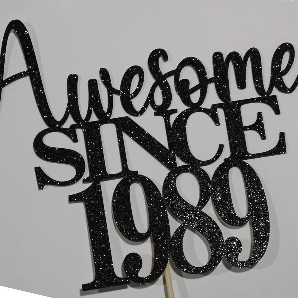 35Th Awesome Since 1989 Cake Topper Cheers To 35 Years Birthday Cake Pick 35 Fabulous Cake Decoration For Happy 35Th Birthday An