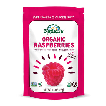 Nature'S All Foods Organic Freeze-Dried Raspberries - Non-Gmo & Vegan - 1.3 Ounce (Pack Of 12)