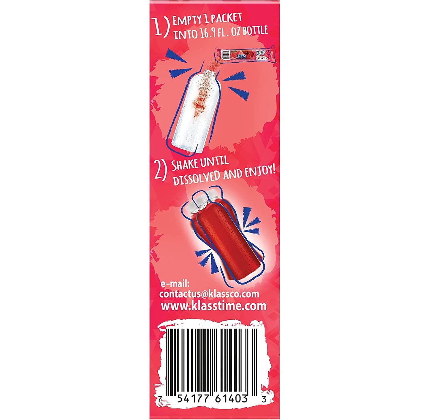 Klass Aguas Frescas, Hibiscus-Berries Sugar Free Drink Mix, 10 On-The-Go Sticks (Pack Of 4, 40 Count)