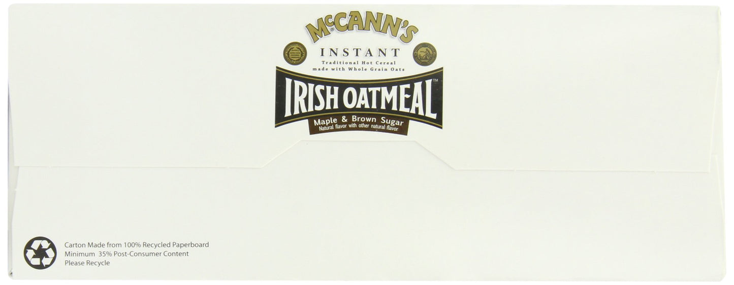 McCANNS Instant Irish Oatmeal, Maple & Brown Sugar, 10-Count Boxes (Pack of 6)