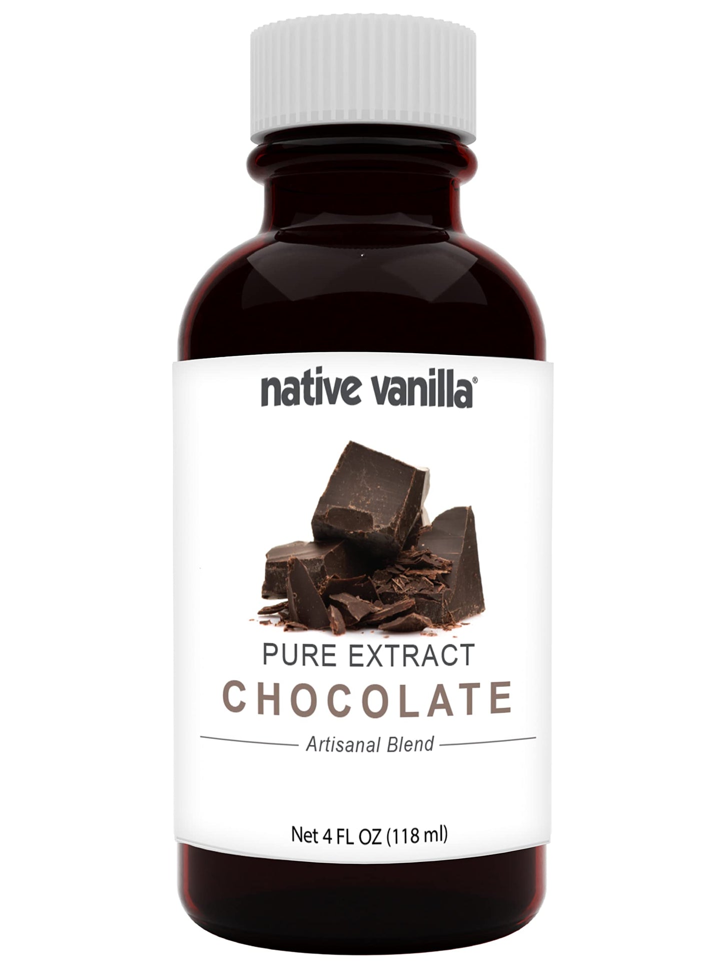 Native Vanilla - Pure Chocolate Extract - 4 Fl Oz - Pure Flavors And Extracts - Perfect For Cooking, Baking, And Dessert Craftin