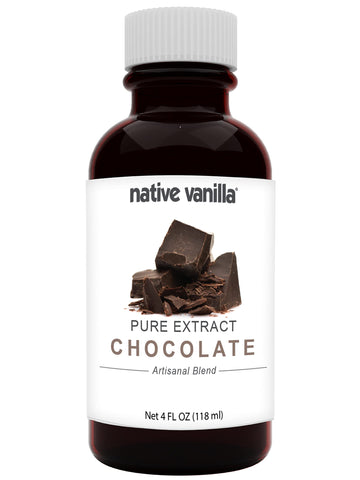 Native Vanilla - Pure Chocolate Extract - 4 Fl Oz - Pure Flavors And Extracts - Perfect For Cooking, Baking, And Dessert Craftin