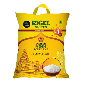 Rigel Spices Premium Ponni Boiled Rice - Aged | Authentic South Indian Parboiled Rice for Fluffy & Nutritious Meals | Ideal for 