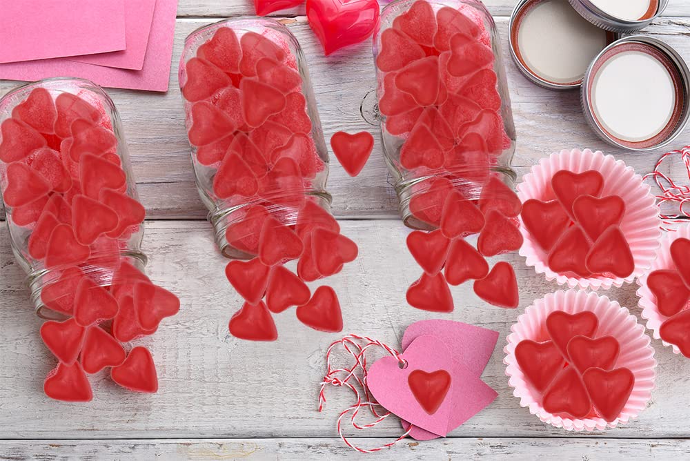 Fruidles Valentines Cherry JuJu Hearts Jelly, Delicious Gummy Candy, Fun and Festive Holiday Snacking, Party Favor (1 Pound)