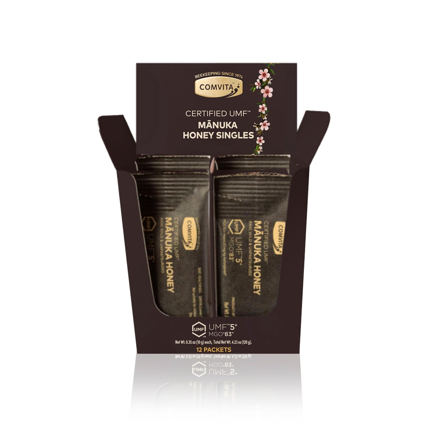 Comvita Manuka Honey Packets UMF 5+ (MGO 83+) - Raw Manuka Honey New Zealand, Single Serve Travel Size, Pure & Unpasteurized, Mo