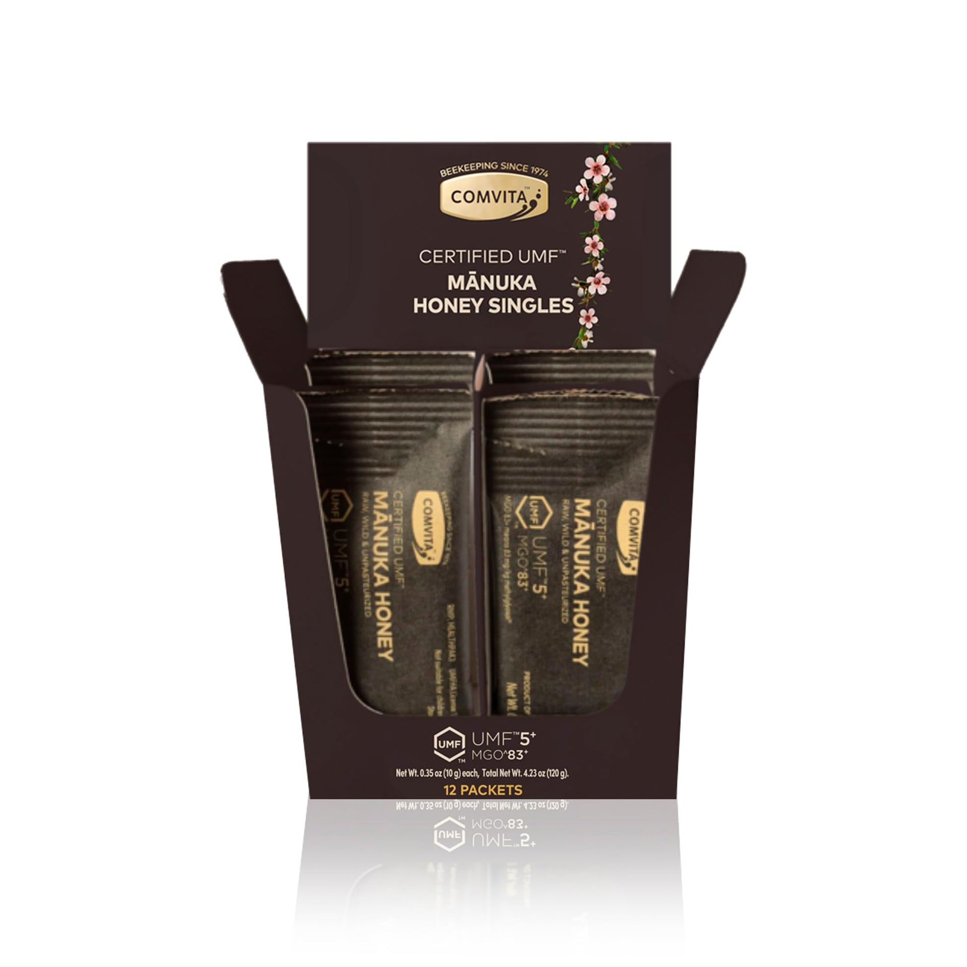 Comvita Manuka Honey Packets UMF 5+ (MGO 83+) - Raw Manuka Honey New Zealand, Single Serve Travel Size, Pure & Unpasteurized, Mo