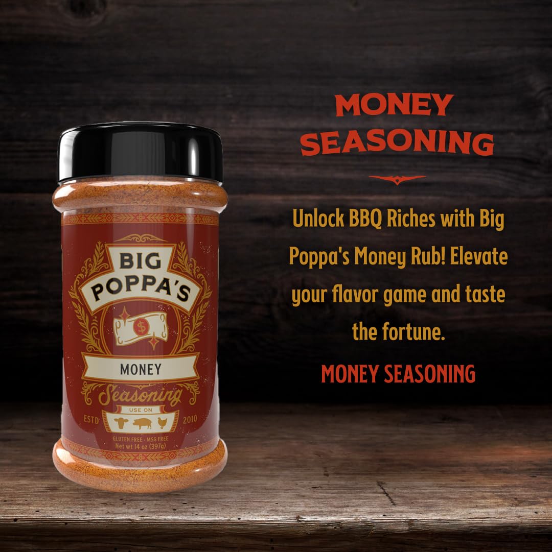 Big Poppa Smokers BBQ Rub - Prize-Winning Meat Seasoning, Gluten-Free, 14 Oz, Red, Model 120BPS