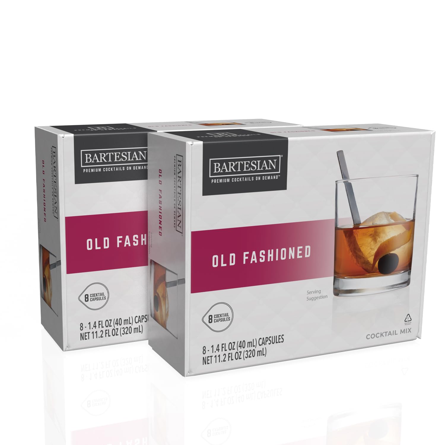 Bartesian 16-Pack Old Fashioned Mixer Capsules for Cocktail Machine - Home Bar Mixology Cocktails Mix Pod Capsule Set To Use With the Bartesian Cocktail Drink Maker Machine