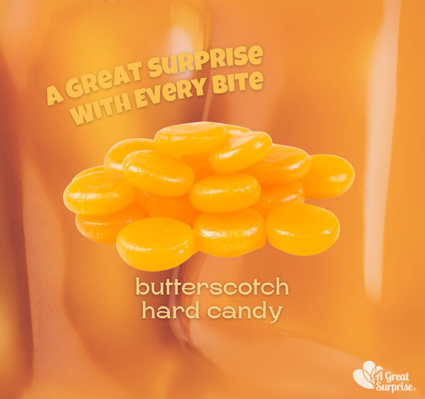 A Great Surprise Butterscotch Hard Candy - 6 Pounds - Individually Wrapped Butter Scotch Buttons Candies - Bulk Yellow Treats Fo