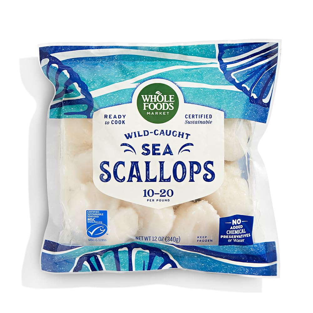 Whole Foods Market, Scallops Sea 10/20 Frozen Msc Value Pack, 12 Ounce