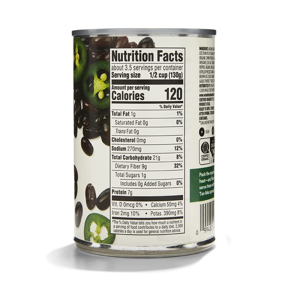 365 by Whole Foods Market, Organic Spicy Black Beans, 15 Ounce