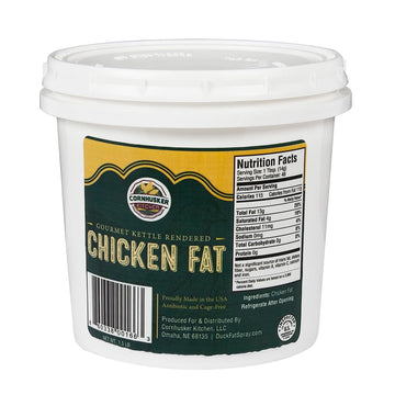 Cornhusker Kitchen - Chicken Fat, Chicken Schmaltz - Keto, Paleo, Whole30 (1.5 Pound Tub)