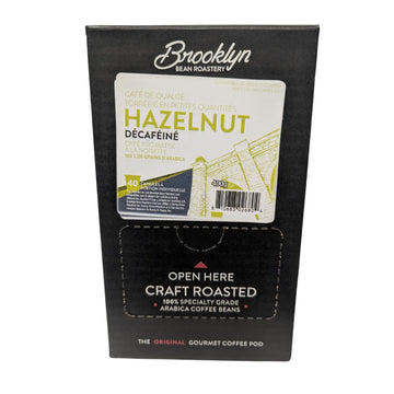 Two Rivers Coffee Brooklyn Beans Hazelnut Decaf Coffee Pods, 40 Count, Compatible with Keurig K Cup malt-inspired