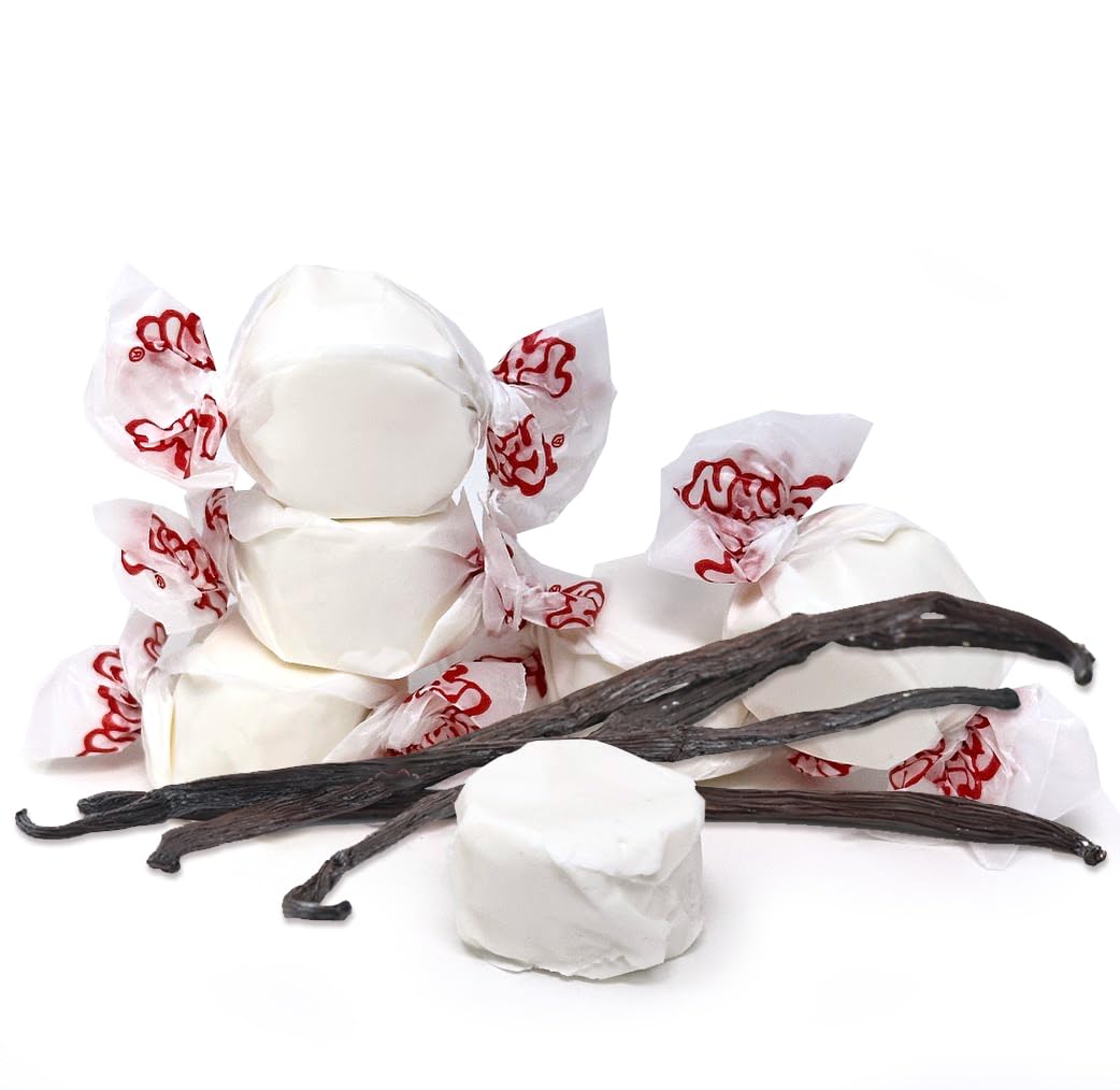 SweetGourmet Vanilla Salt Water Taffy Bulk Candy - 1 Pound Pack