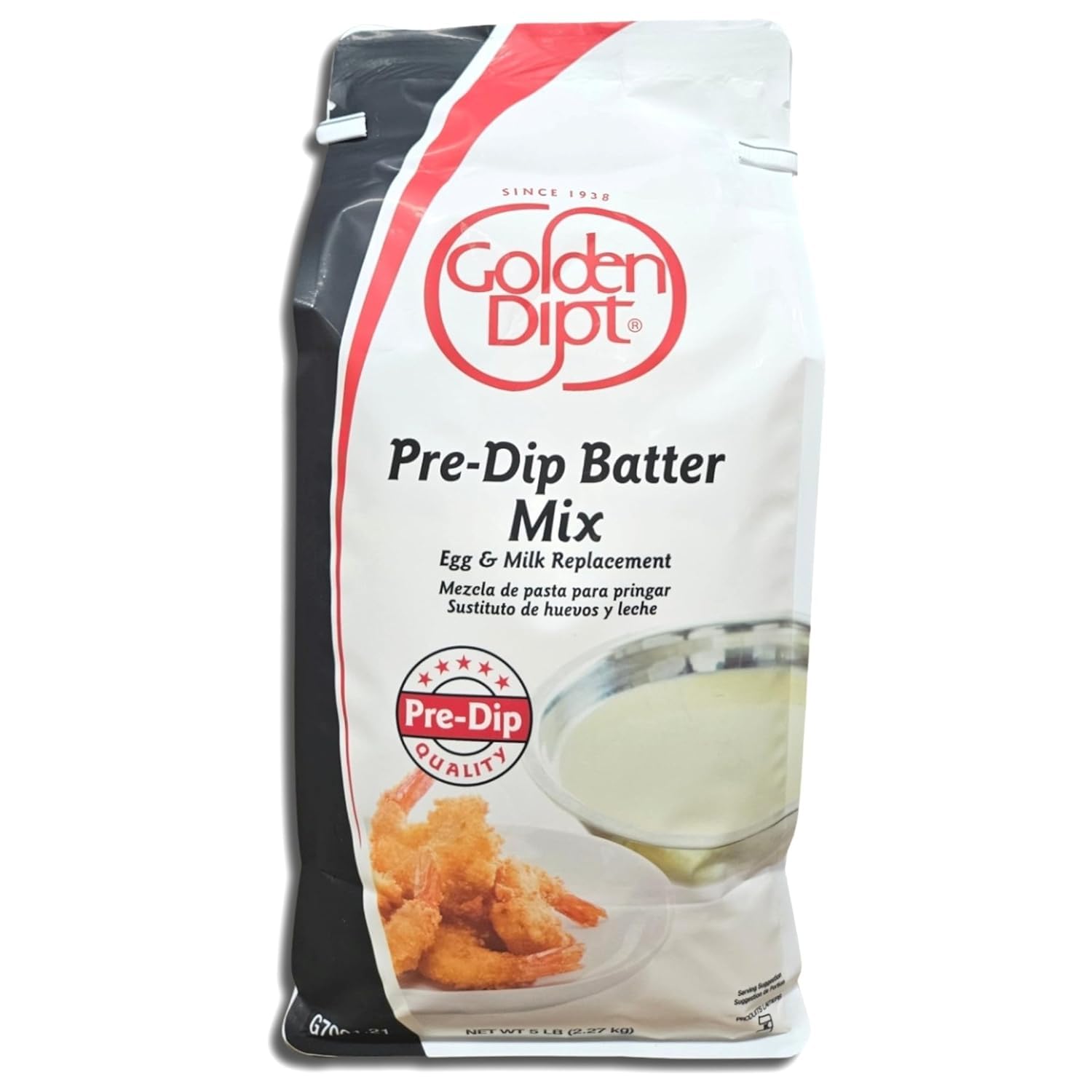 Golden Dipt Seasoned Flour Breading Batter mix, 5 lbs. Single bag (Pre-Dip)