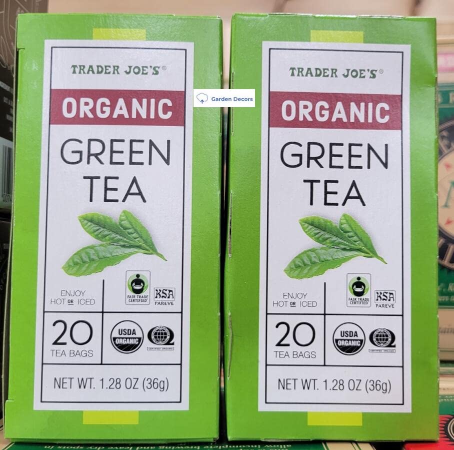 Trader Joes Organic Green Tea 1.28oz 36g (Two Boxes)