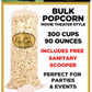 Pops Corn Gourmet Popcorn Bulk - 300 Cups, 90oz Butter Flavor Party Bag, Movie Theater Style