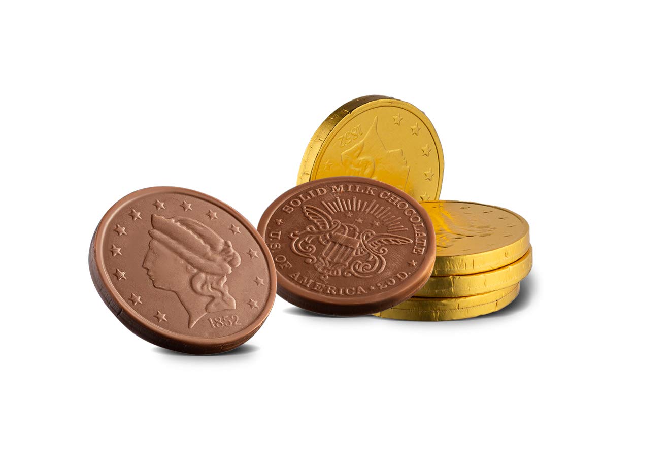 Madelaine Gold Chocolate Coins - Individually Wrapped Easter Candy Basket Fillers - 1/2 LB Easter Chocolates Large Gold Coins