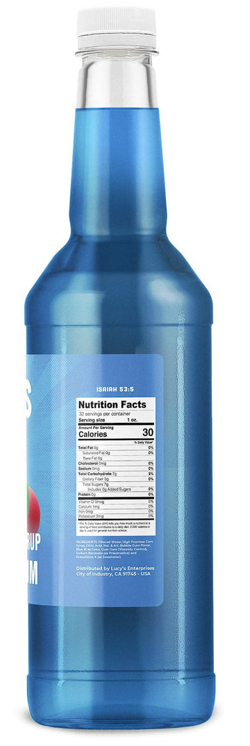 Lucys Shaved Ice Snow Cone Syrup - Bubble Gum - 32 oz Bottle - Pack of 1