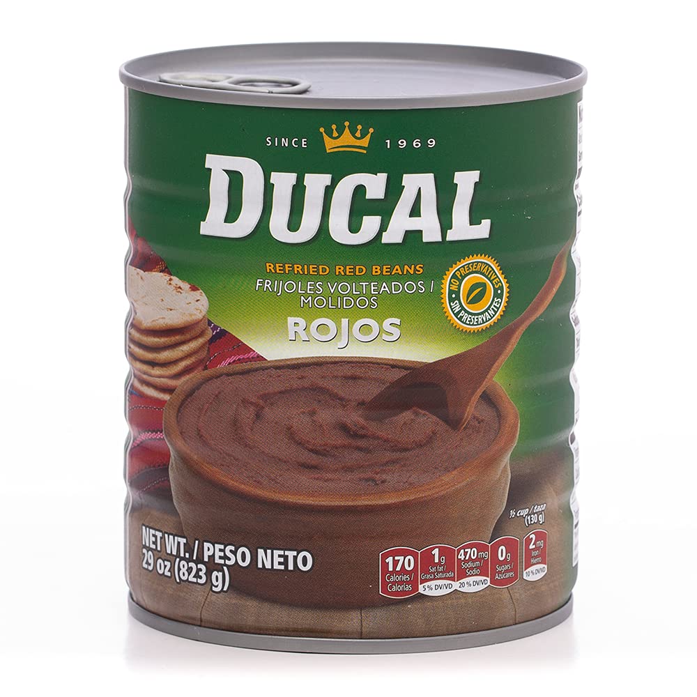 Goya Instant Vegetarian Ducal Refried Red Beans, Non-GMO and Gluten, Excellent Source in Protein & Iron, Cholesterol Free, 29 Oz