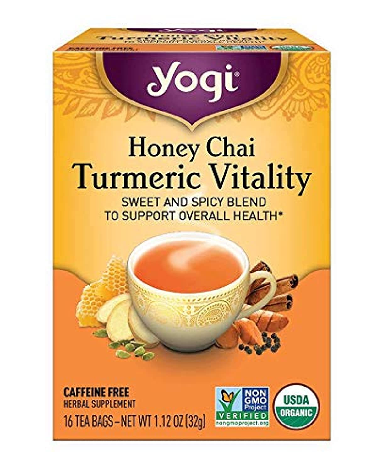 Yogi Tea, Honey Chai Turmeric Vitality, 16 Ct
