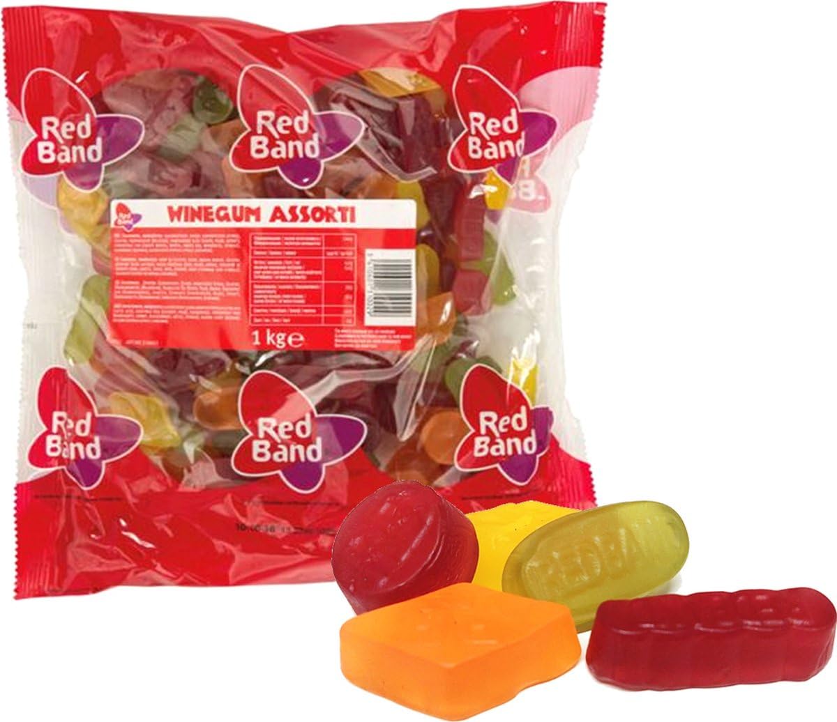 Red Band Winegum Assortment 1 Kilo Bag (2.2 Lbs)