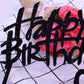 Keoysek Happy Birthday Cake Topper Double-Sided Acrylic Cursive Cake Toppers Birthday Party Decoration Supplie Cake Sign Party B