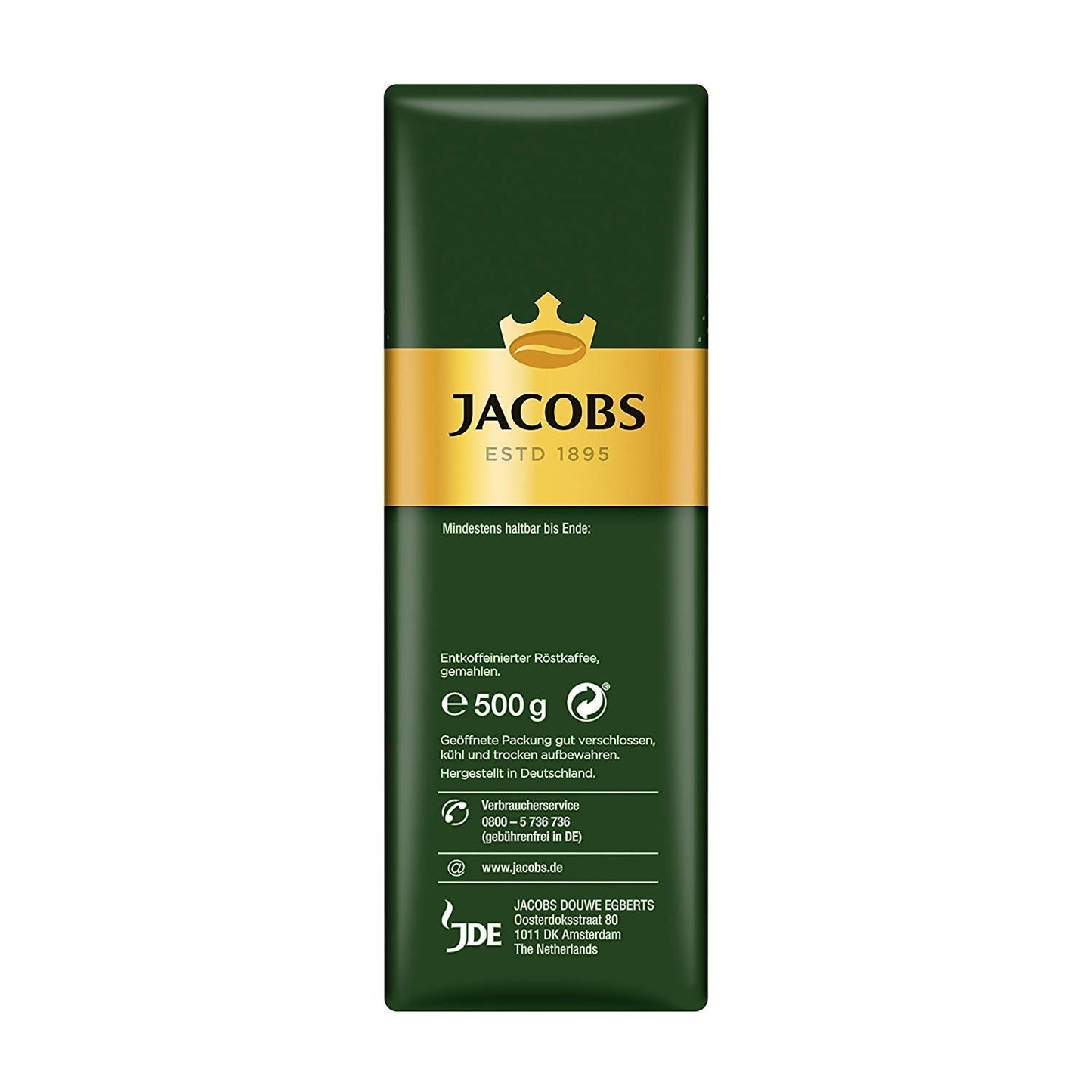 Jacobs Kronung Entkoffeiniert Decaf Ground Coffee 500 Gram / 17.6 Ounce (Pack Of 3)