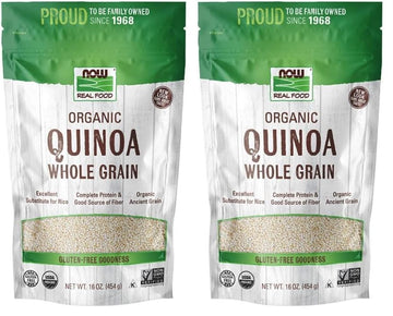 NOW Foods, Organic Quinoa Whole Grain, Gluten-Free, Ancient Grain, Source of Protein and Fiber, 16-Ounce (Packaging May Vary) (P