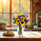 Stargazer Barn - Sunflower Fields Bouquet (Includes Glass Vase) - Fresh Flowers for Delivery - Gift for Anniversary, Birthday, C