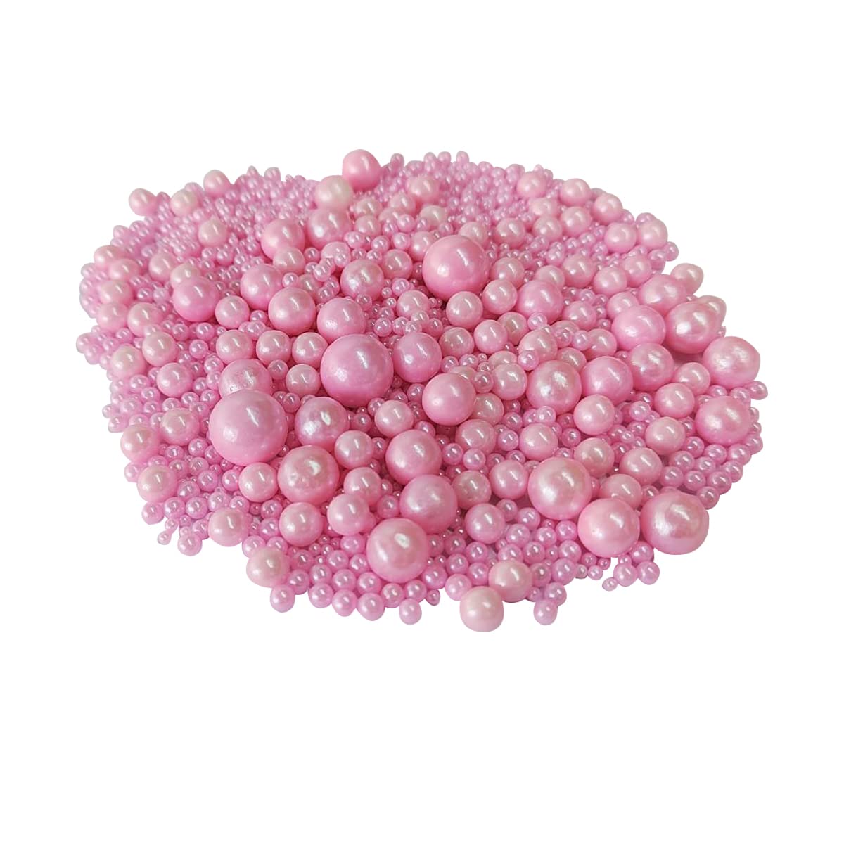 Edible Pink Sugar Pearls Candy Sprinkles 120G/ 4.23Ounce Baking Cake Sprinkles Cupcake and Cake Topper Cookie Decorations Weddin