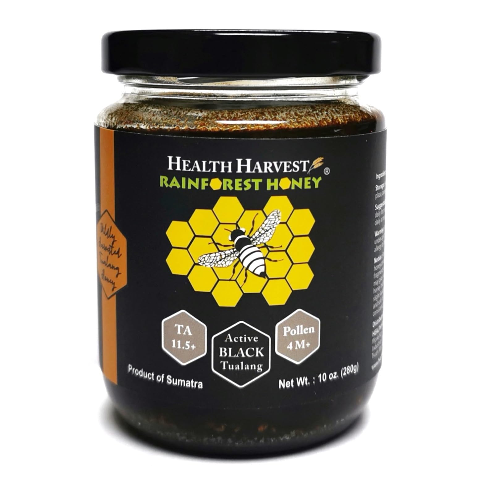 Tualang Black Honey 10Oz (Ta 11.5+, Pollen Count 4.0M+, Pollen Variety 100+) Intense Choice For Women Preservation, Wild-Ripenin