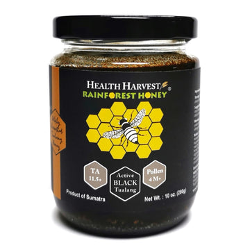 Tualang Black Honey 10Oz (Ta 11.5+, Pollen Count 4.0M+, Pollen Variety 100+) Intense Choice For Women Preservation, Wild-Ripenin
