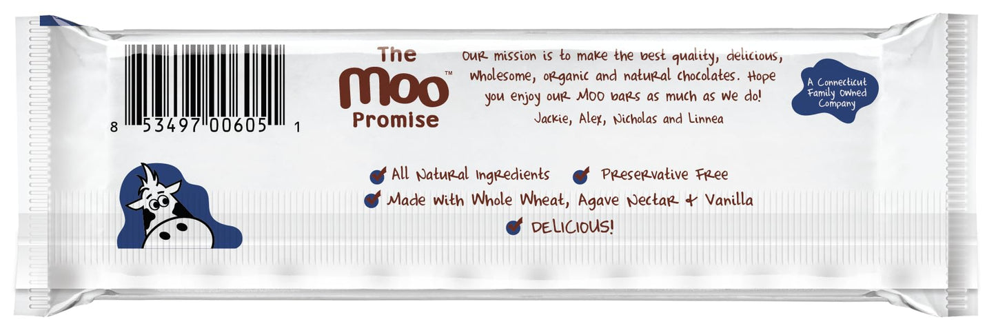 Moo Chocolates All Natural Milk Chocolate Large Bars With Graham Cracker 1.4 Oz, 14 Ct (Pack Of 1) | 100 Calorie Snacks For On-T