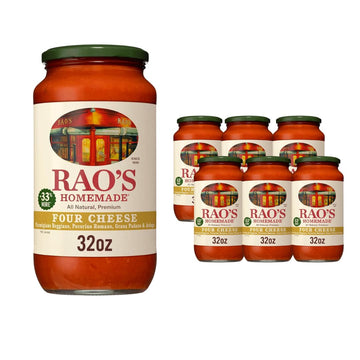 Raos Homemade Four Cheese Pasta Sauce  32 oz  All Purpose  Keto Friendly Pasta Sauce  enhanced Quality Tomatoes from Italy (Pack of 6)