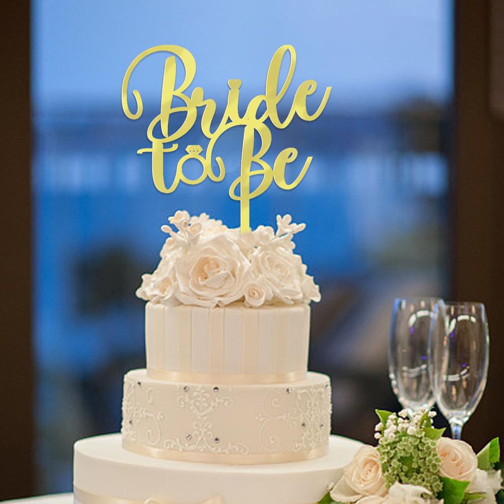 Sodasos Mirror Acrylic Bride To Be Cake Topper - Bridal Shower Cake Topper,For Wedding Shower;Engagement;Bachelorette;Hen Party