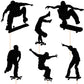 Lveud 7Pcs Skateboard Happy Birthday Cake Topper,Black Glitter Happy Birthday Skateboard Cake Topper For Skateboard Birthday Par
