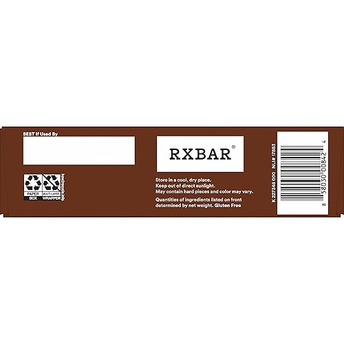 RXBAR Protein Bars, Protein Snack, Snack Bars, Peanut Butter Chocolate, 9.1oz Box (5 Bars)